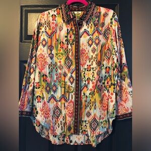 Colorful Boho Floral Printed Button-Front Shirt
Free Size
Made in India